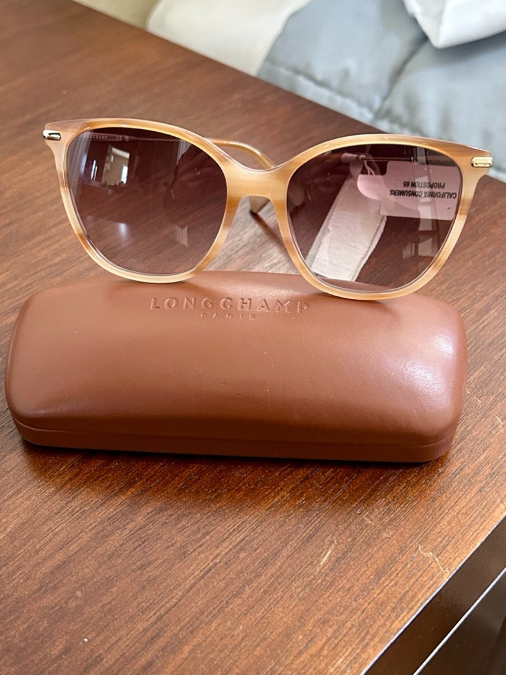 Longchamp Paris LO660S Women’s Designer Sunglasses Tan Acetate Full Rim NWT - Picture 3 of 17